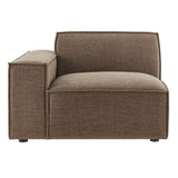 Atlas Performance Fabric Upholstered Left-Facing Modular Lounge Chair in Mocha