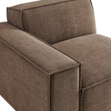 Atlas Performance Fabric Upholstered Left-Facing Modular Lounge Chair in Mocha
