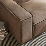 Atlas Performance Fabric Upholstered Left-Facing Modular Lounge Chair in Mocha