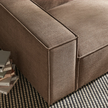 Restore Performance Fabric Upholstered Left-Facing Modular Lounge Chair in Mocha