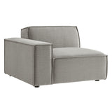 Atlas Performance Fabric Upholstered Left-Facing Modular Lounge Chair in Pewter