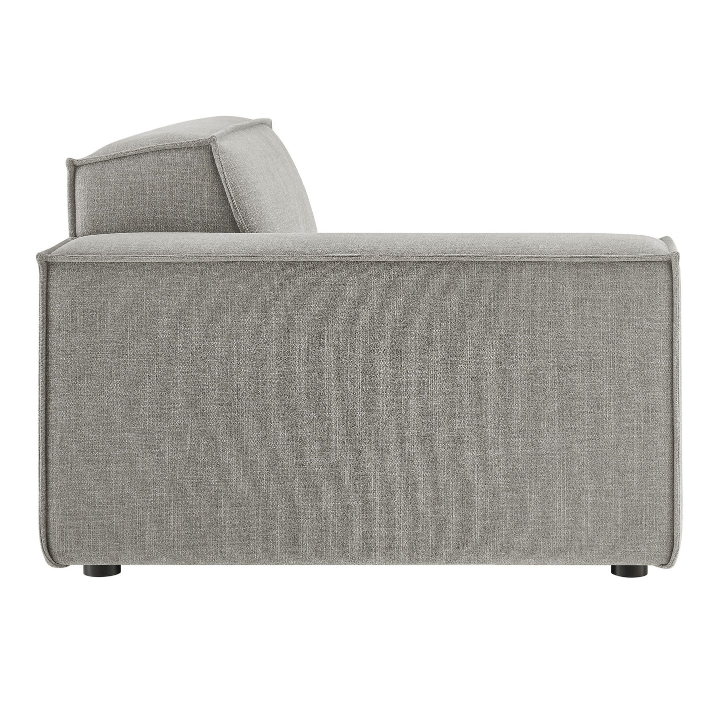 Atlas Performance Fabric Upholstered Left-Facing Modular Lounge Chair in Pewter