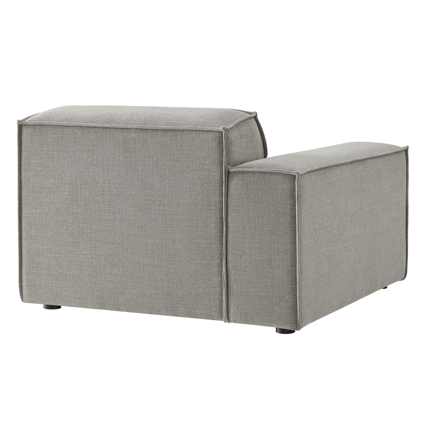 Atlas Performance Fabric Upholstered Left-Facing Modular Lounge Chair in Pewter