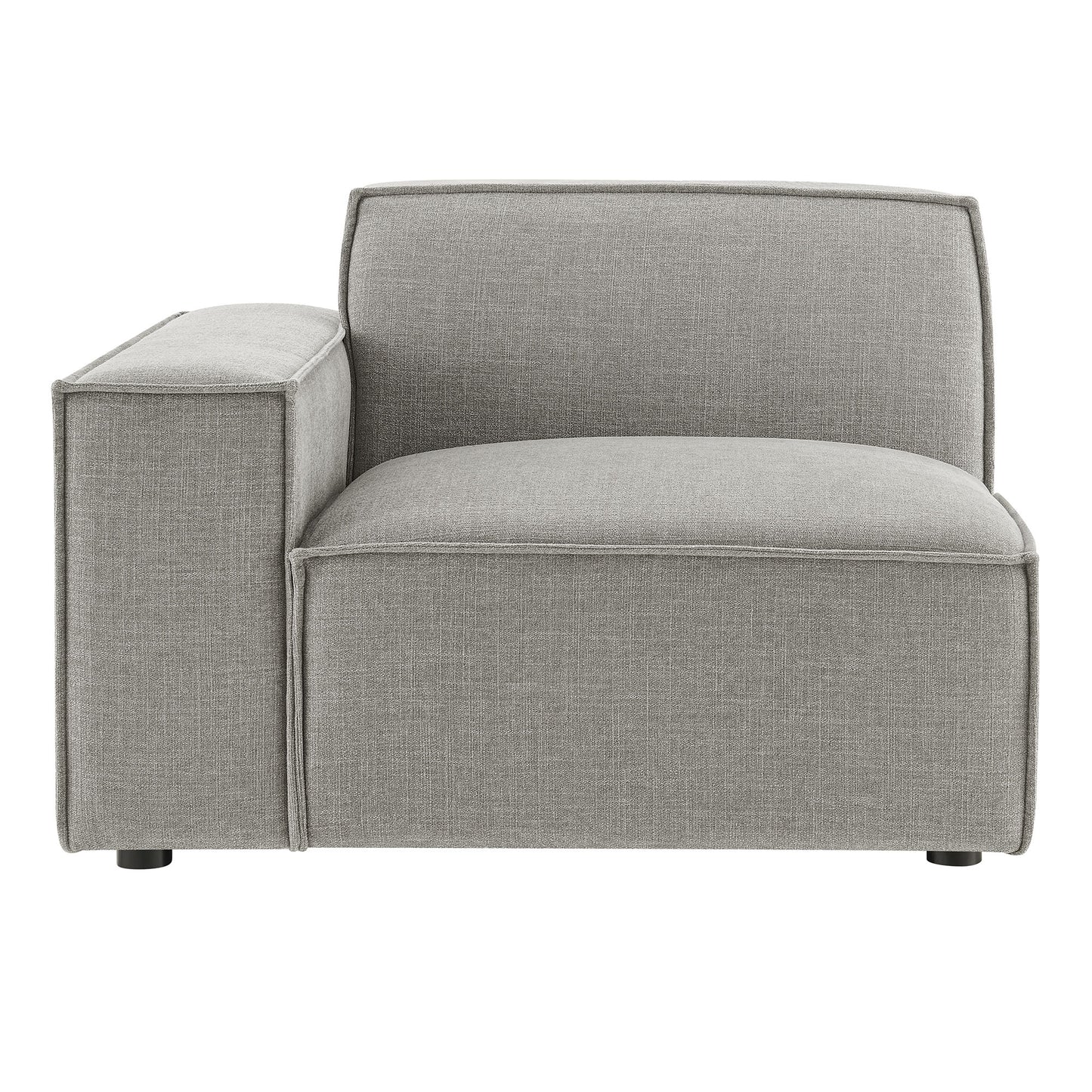 Atlas Performance Fabric Upholstered Left-Facing Modular Lounge Chair in Pewter
