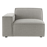 Atlas Performance Fabric Upholstered Left-Facing Modular Lounge Chair in Pewter