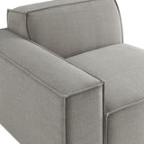 Atlas Performance Fabric Upholstered Left-Facing Modular Lounge Chair in Pewter