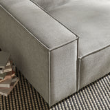 Atlas Performance Fabric Upholstered Left-Facing Modular Lounge Chair in Pewter