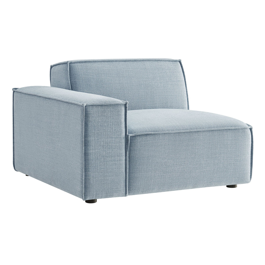 Atlas Performance Fabric Upholstered Left-Facing Modular Lounge Chair in Sky
