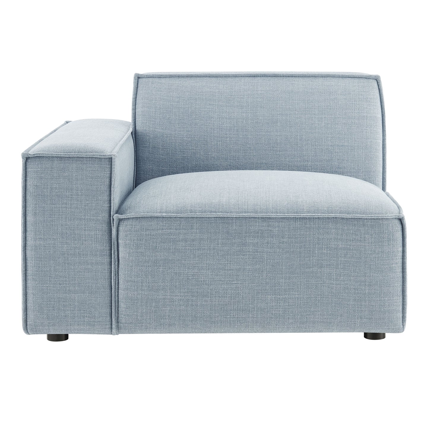 Atlas Performance Fabric Upholstered Left-Facing Modular Lounge Chair in Sky