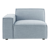 Atlas Performance Fabric Upholstered Left-Facing Modular Lounge Chair in Sky