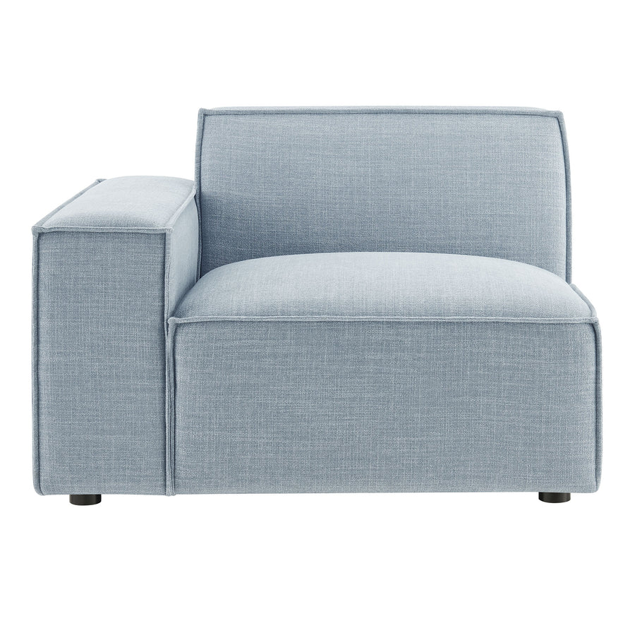 Atlas Performance Fabric Upholstered Left-Facing Modular Lounge Chair in Sky