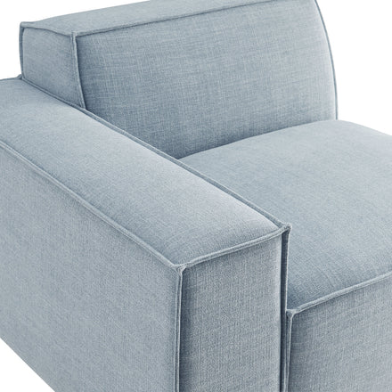 Restore Performance Fabric Upholstered Left-Facing Modular Lounge Chair in Sky