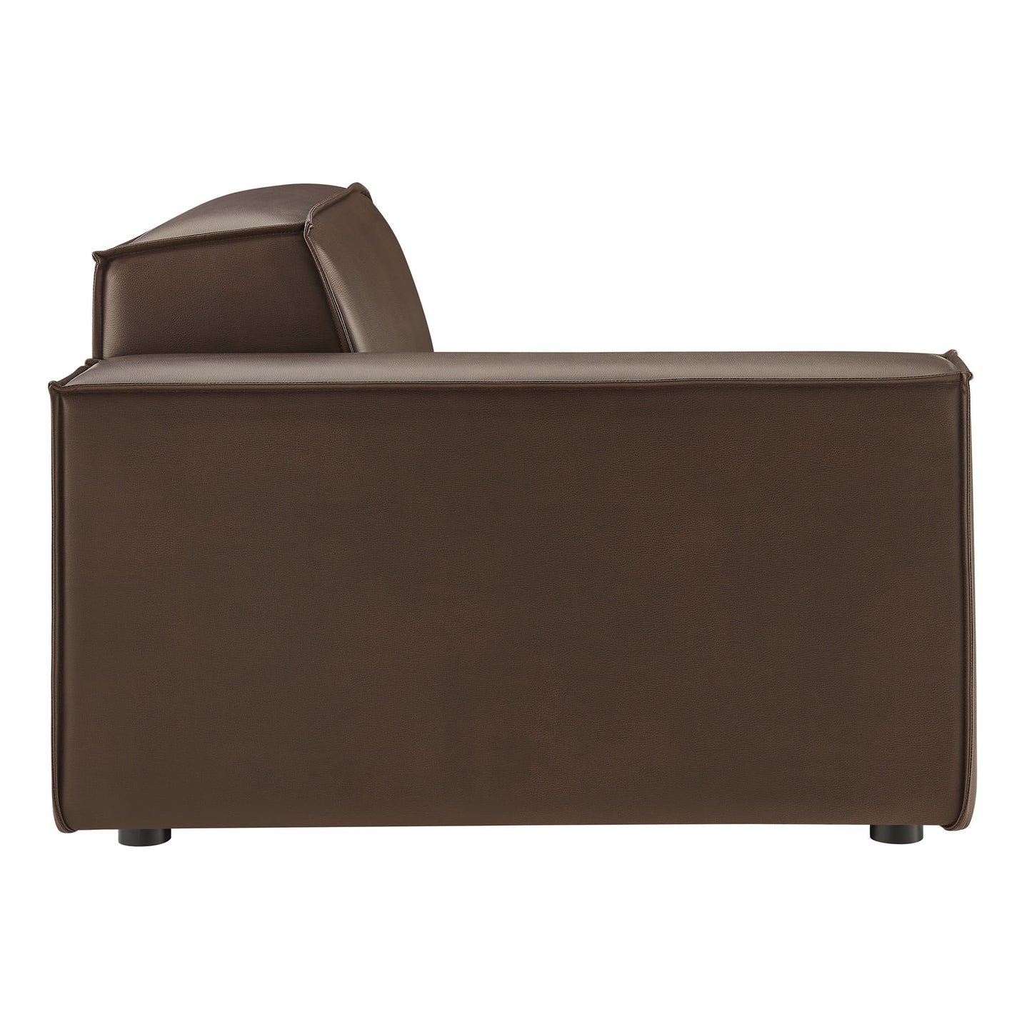 Atlas Vegan Leather Left-Facing Modular Lounge Chair in Espresso
