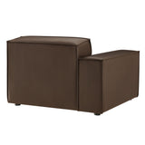 Atlas Vegan Leather Left-Facing Modular Lounge Chair in Espresso