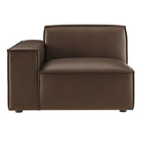 Atlas Vegan Leather Left-Facing Modular Lounge Chair in Espresso