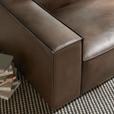 Atlas Vegan Leather Left-Facing Modular Lounge Chair in Espresso