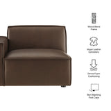 Atlas Vegan Leather Left-Facing Modular Lounge Chair in Espresso