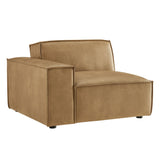 Atlas Vegan Leather Left-Facing Modular Lounge Chair in Toast