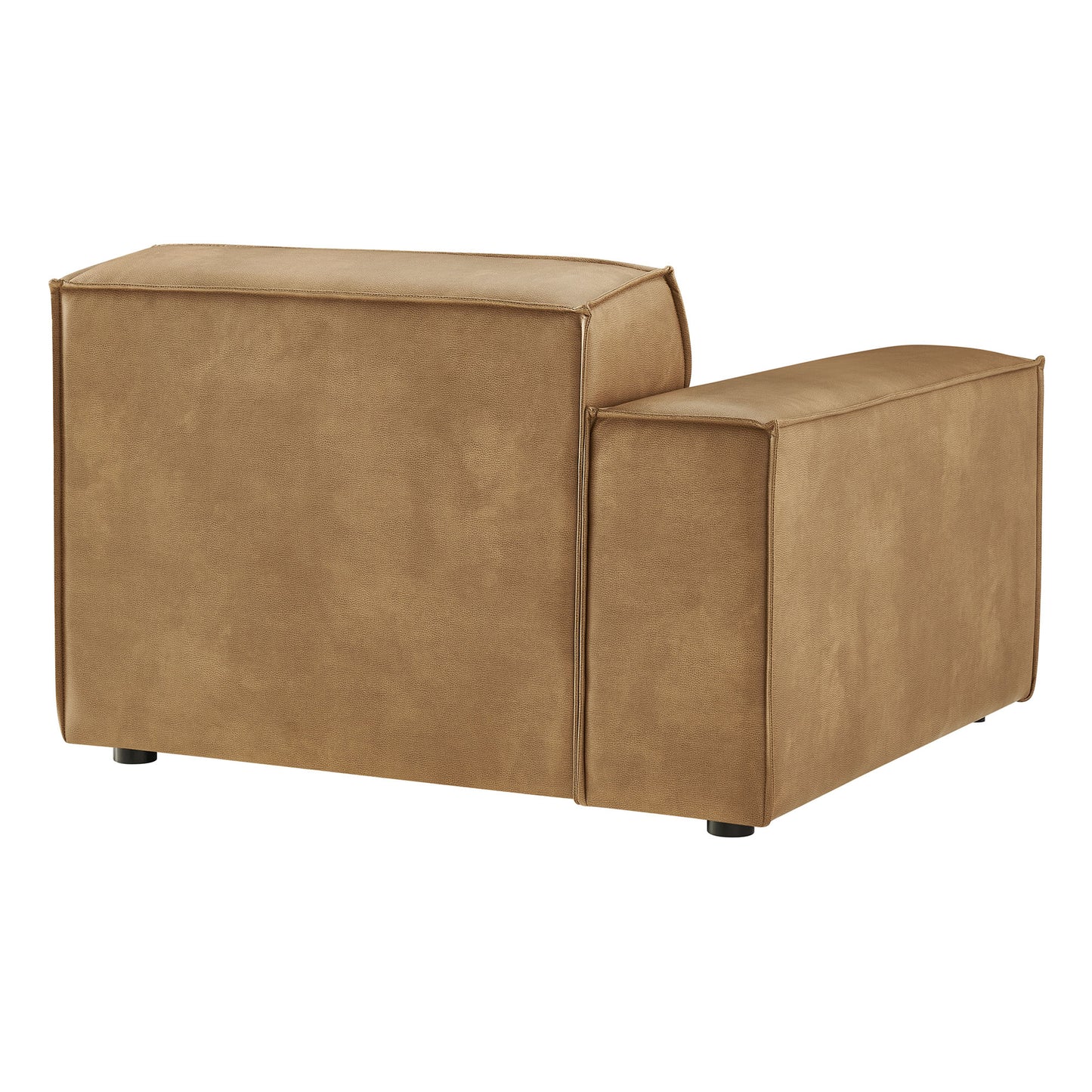 Atlas Vegan Leather Left-Facing Modular Lounge Chair in Toast