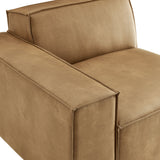 Atlas Vegan Leather Left-Facing Modular Lounge Chair in Toast