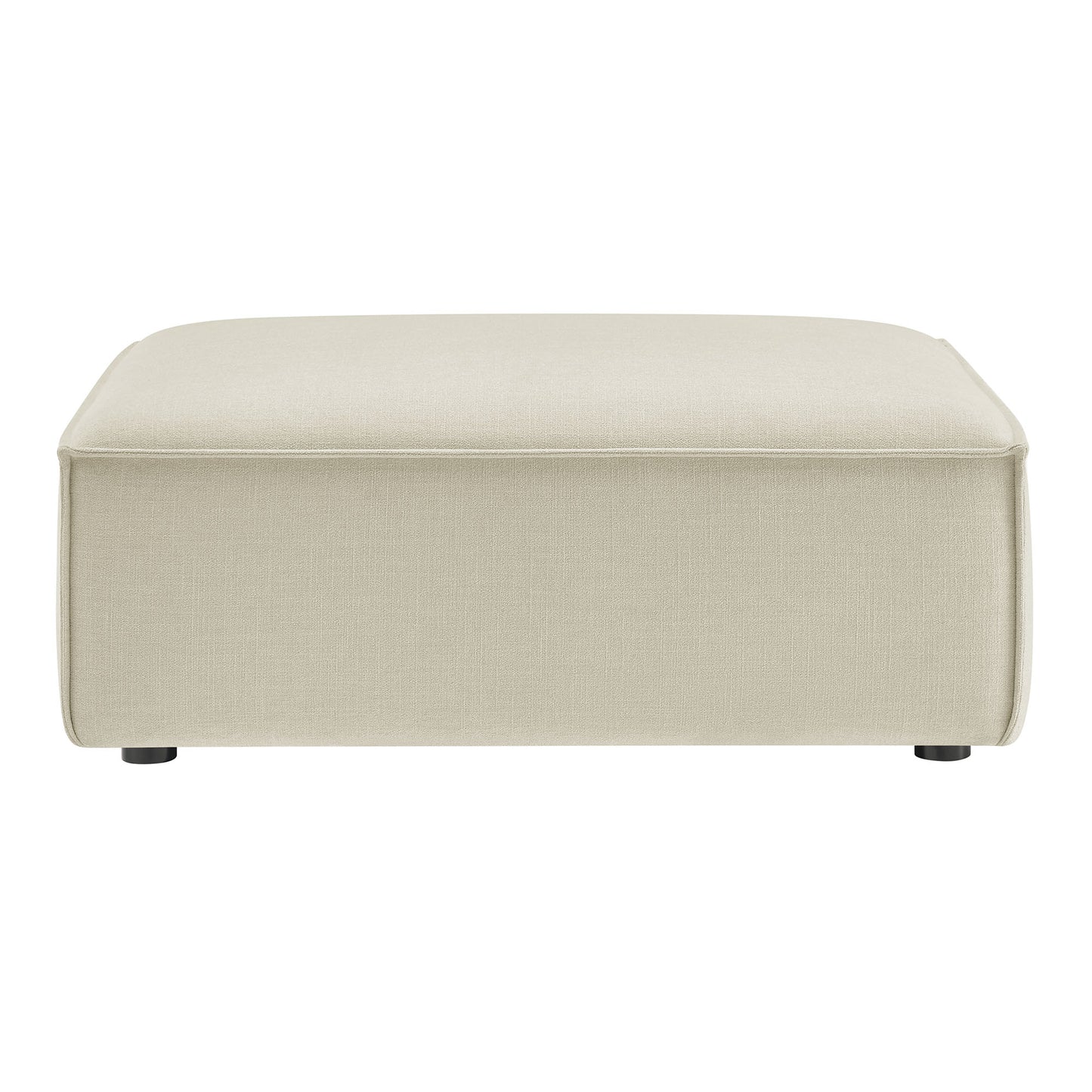 Atlas Performance Fabric Upholstered Modular Ottoman in Ecru