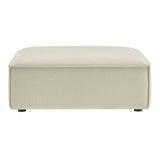 Atlas Performance Fabric Upholstered Modular Ottoman in Ecru