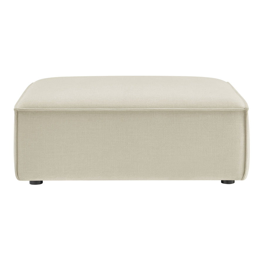 Atlas Performance Fabric Upholstered Modular Ottoman in Ecru