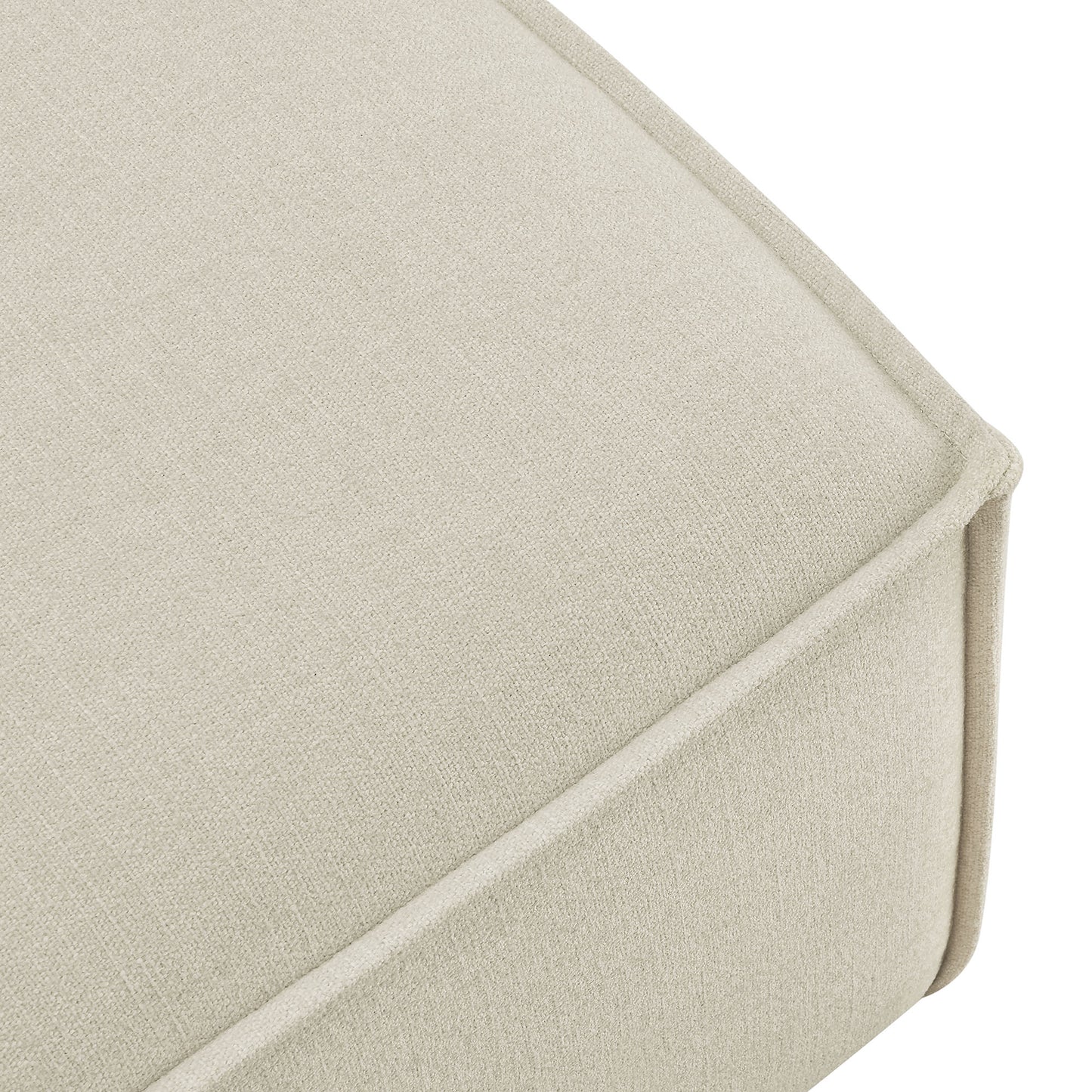 Atlas Performance Fabric Upholstered Modular Ottoman in Ecru