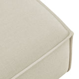Atlas Performance Fabric Upholstered Modular Ottoman in Ecru