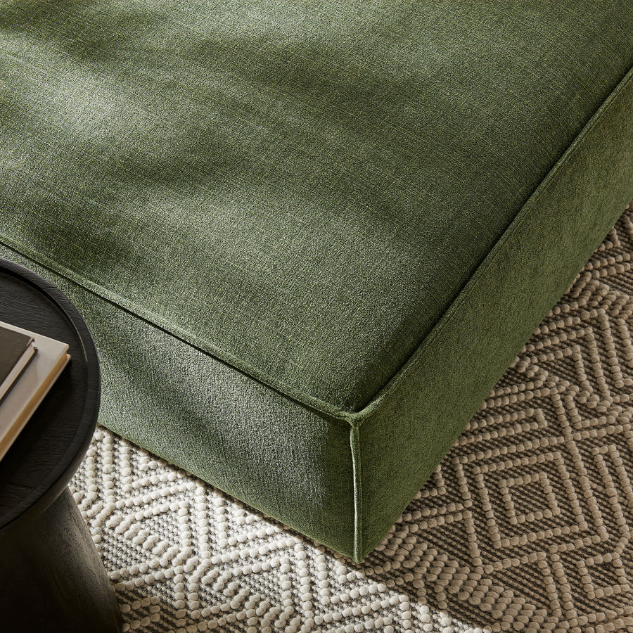 Atlas Performance Fabric Upholstered Modular Ottoman in Foliage