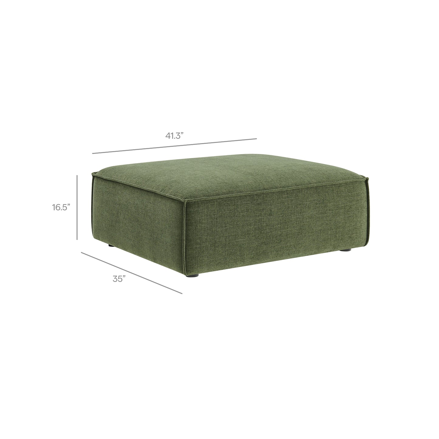 Atlas Performance Fabric Upholstered Modular Ottoman in Foliage