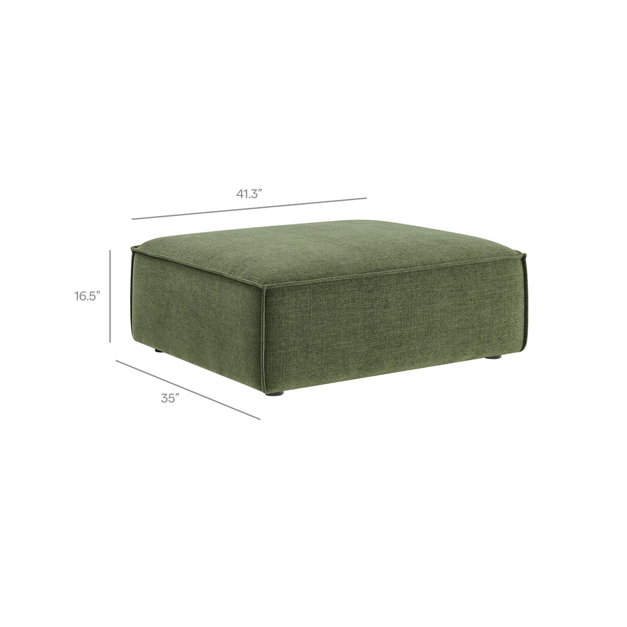Atlas Performance Fabric Upholstered Modular Ottoman in Foliage