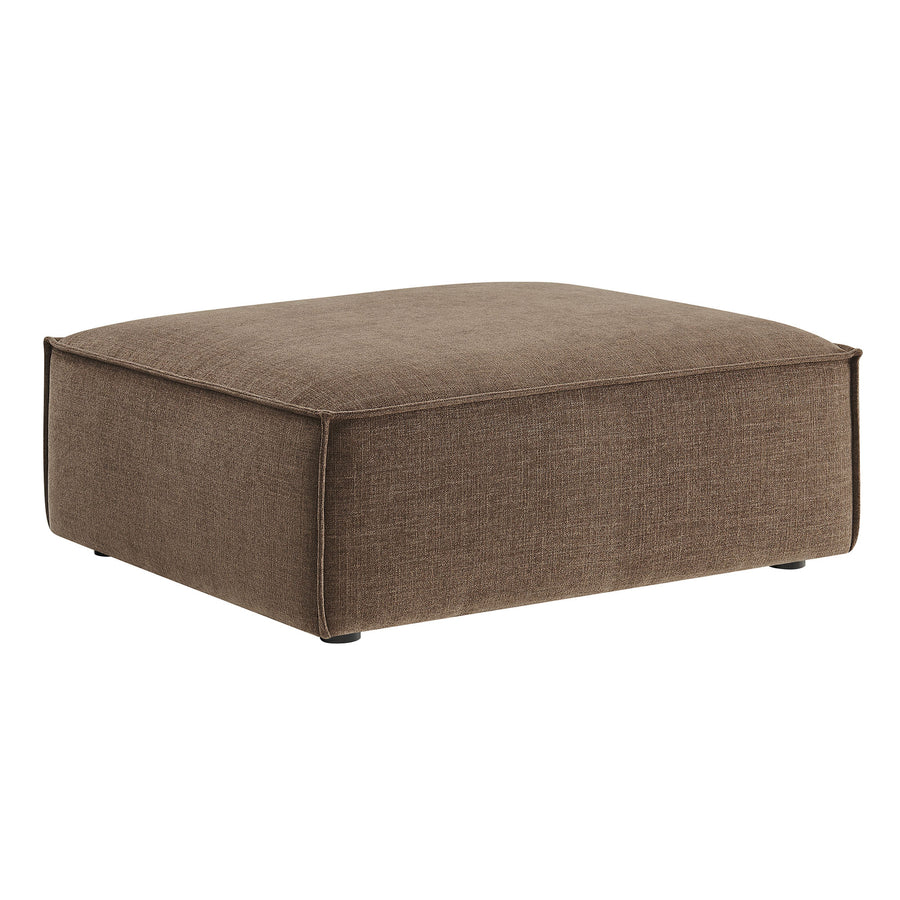 Atlas Performance Fabric Upholstered Modular Ottoman in Mocha