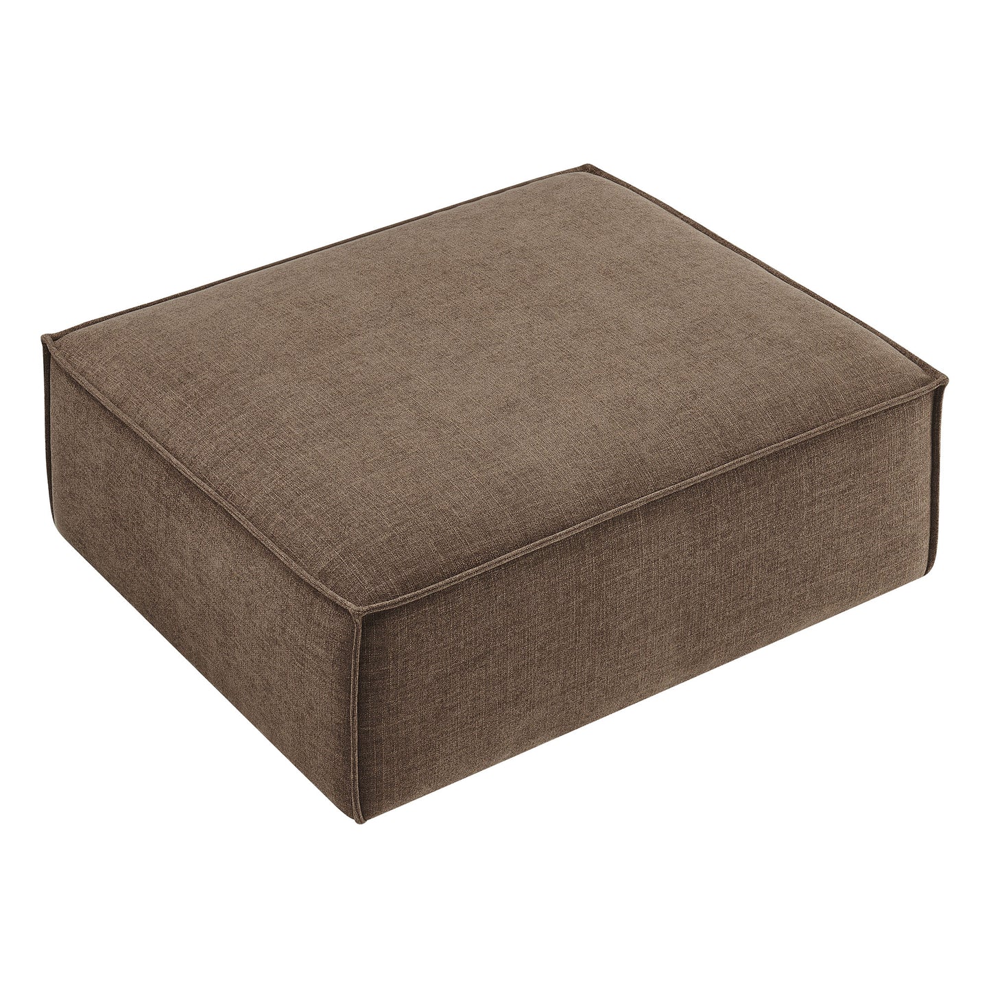 Atlas Performance Fabric Upholstered Modular Ottoman in Mocha