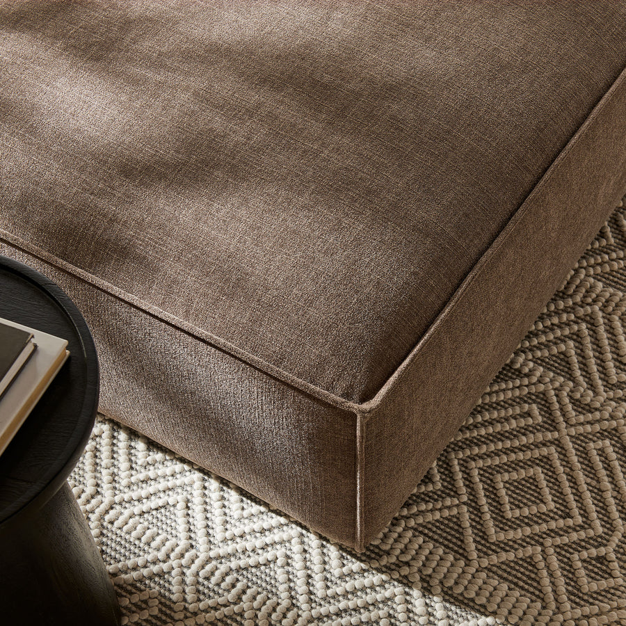 Atlas Performance Fabric Upholstered Modular Ottoman in Mocha
