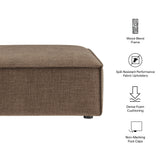 Atlas Performance Fabric Upholstered Modular Ottoman in Mocha