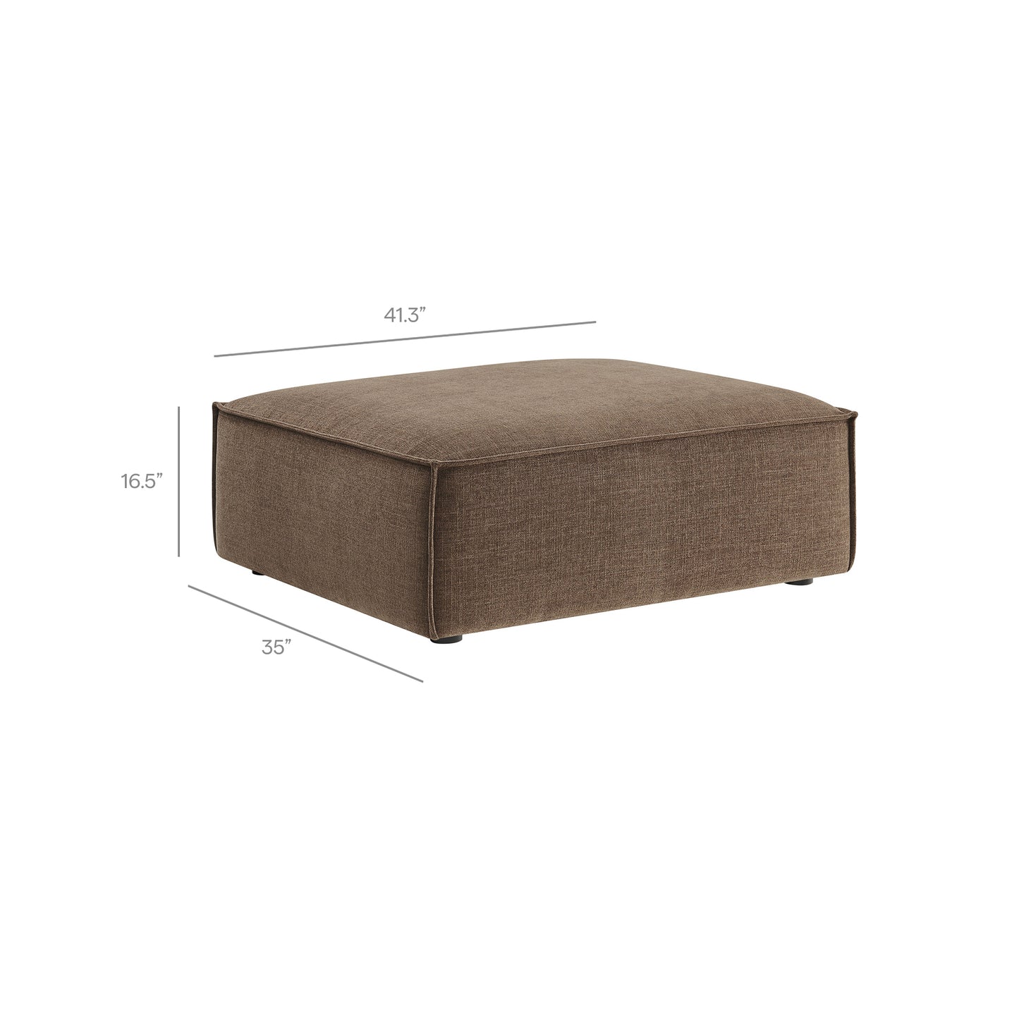 Atlas Performance Fabric Upholstered Modular Ottoman in Mocha