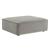 Atlas Performance Fabric Upholstered Modular Ottoman in Pewter