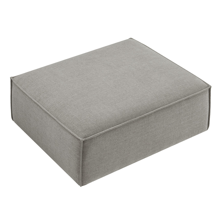 Atlas Performance Fabric Upholstered Modular Ottoman in Pewter