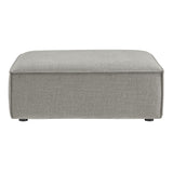 Atlas Performance Fabric Upholstered Modular Ottoman in Pewter