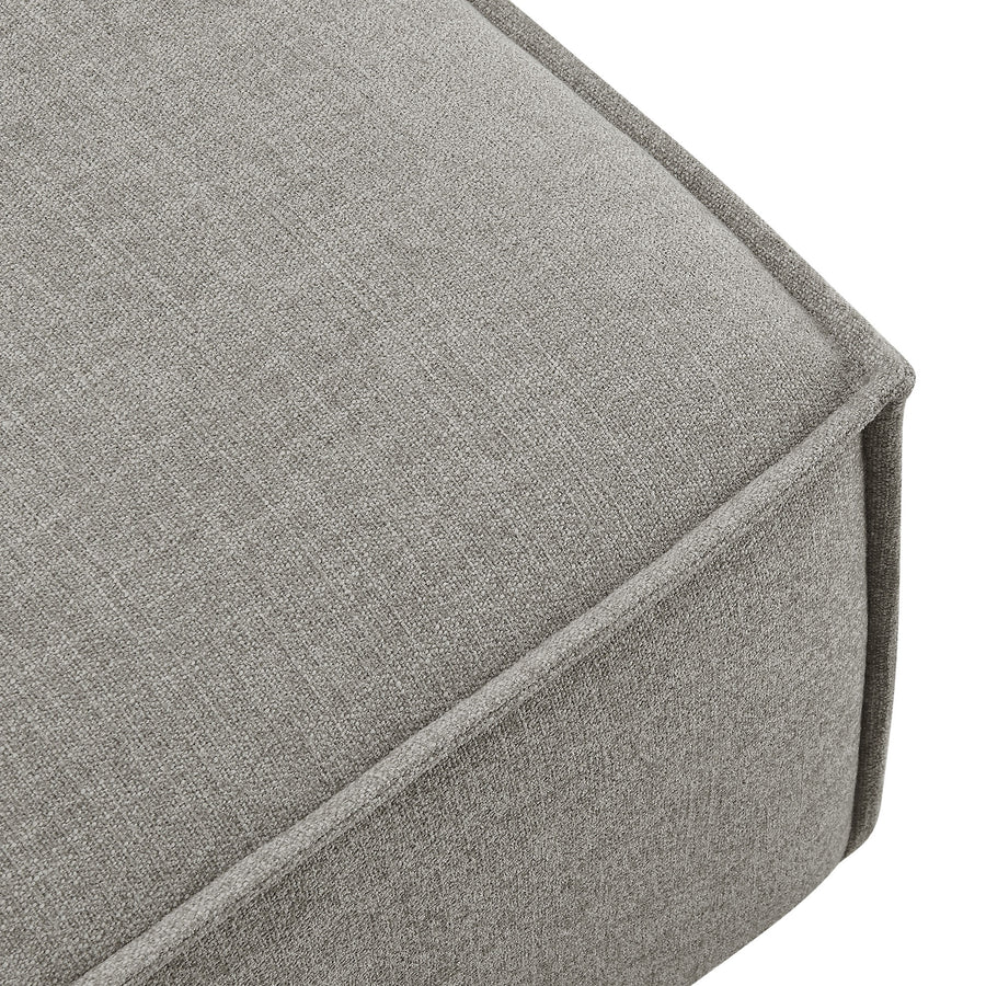 Atlas Performance Fabric Upholstered Modular Ottoman in Pewter