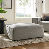 Atlas Performance Fabric Upholstered Modular Ottoman in Pewter