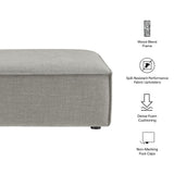 Atlas Performance Fabric Upholstered Modular Ottoman in Pewter