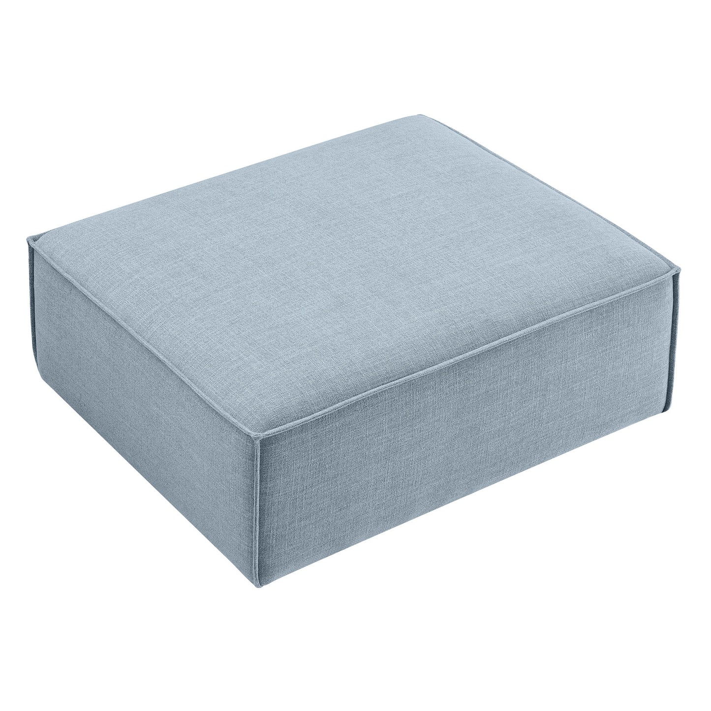 Atlas Performance Fabric Upholstered Modular Ottoman in Sky