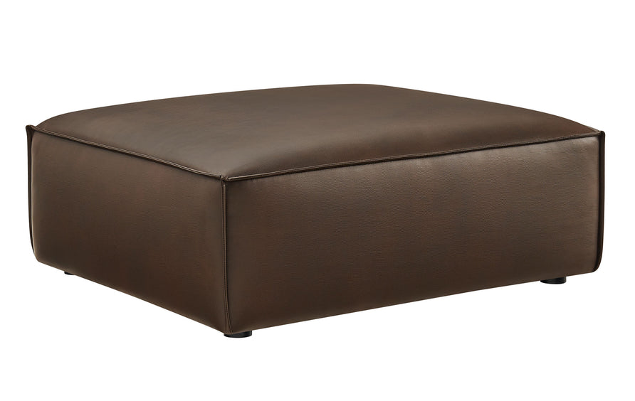 Atlas Vegan Leather Modular Ottoman in Espresso