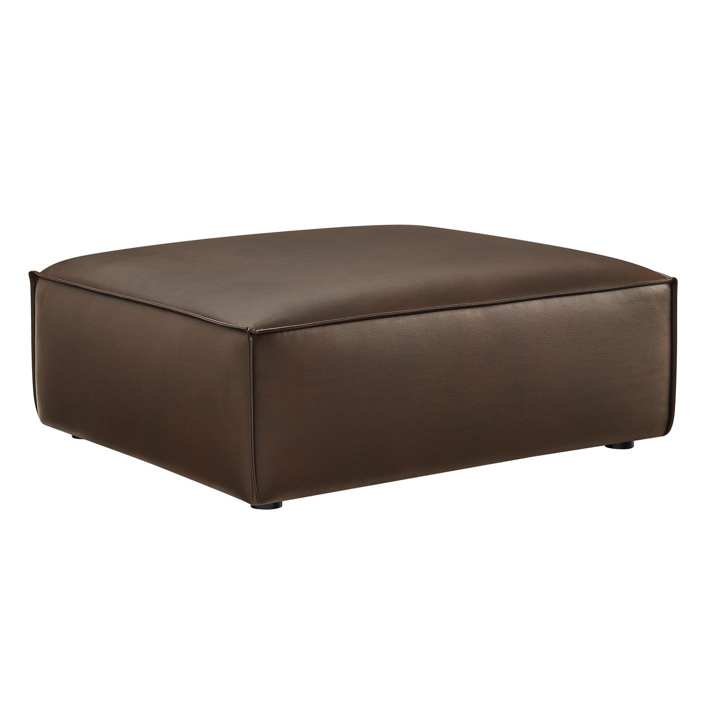 Atlas Vegan Leather Modular Ottoman in Espresso