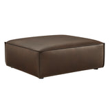 Atlas Vegan Leather Modular Ottoman in Espresso