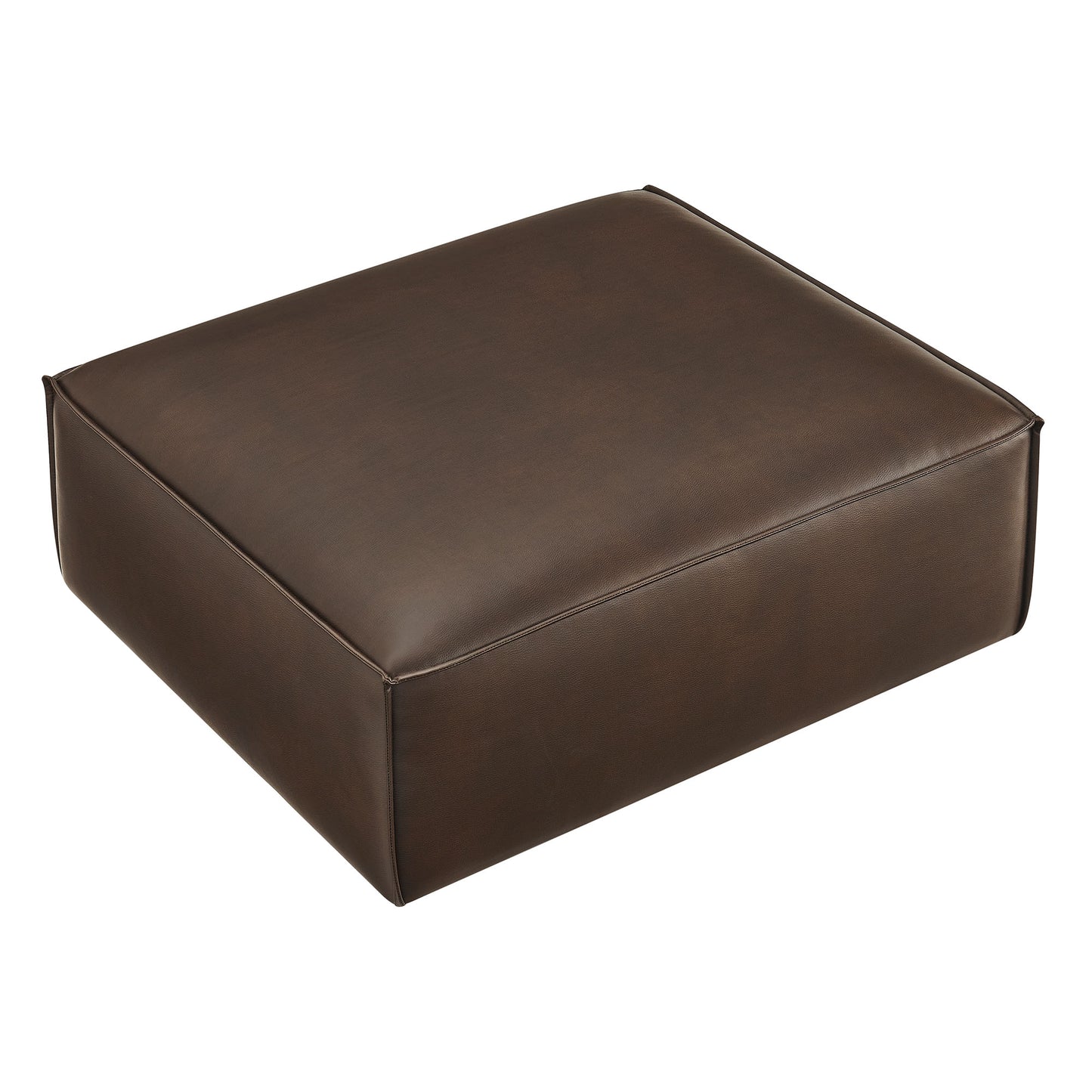 Atlas Vegan Leather Modular Ottoman in Espresso