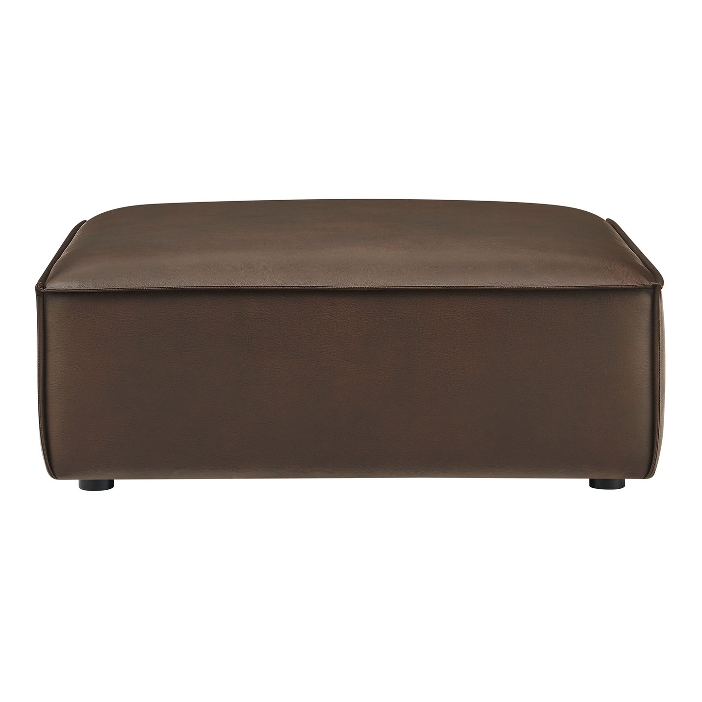 Atlas Vegan Leather Modular Ottoman in Espresso