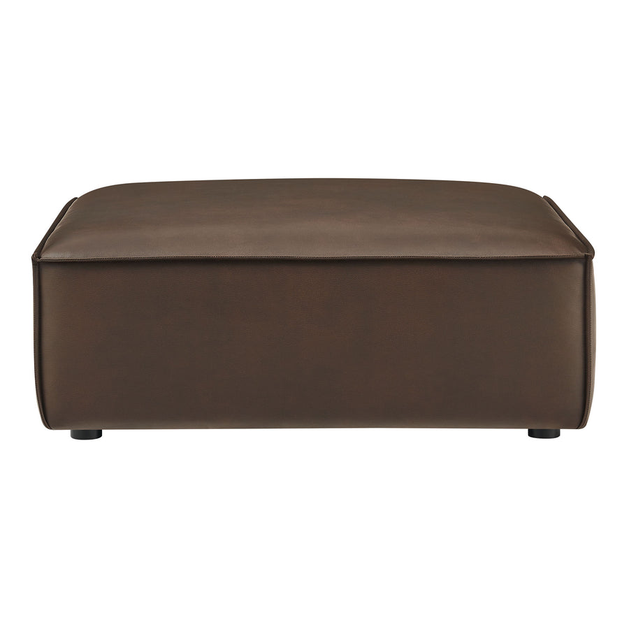 Atlas Vegan Leather Modular Ottoman in Espresso